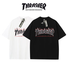 Thrasher Skateboard Logo Printed Loose Comfortable Summer T-Shirt.
