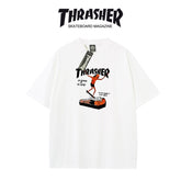 Thrasher Oversized Flame Graphic Loose Fit Cotton T-Shirt.