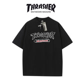 Thrasher Magazine Splatter Logo Loose Casual Summer T-Shirt - Unisex Streetwear.