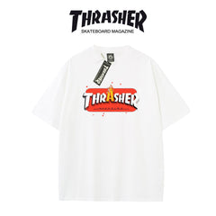 Thrasher Flame Logo Oversized Cotton T-Shirt.