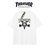 Thrasher Winged Skull Skateboard Oversized Cotton T-Shirt.