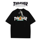 Thrasher VOY MACHINE Loose Fit Cotton Tee - Unisex Street Fashion Skateboard Brand.