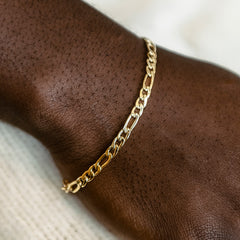 Figaro Bracelet in Yellow Gold- 4mm