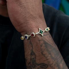 Colored Gemstone Chain Bracelet