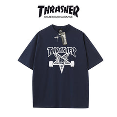 Thrasher Winged Skull Skateboard Oversized Cotton T-Shirt.