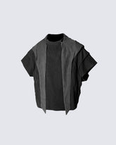 Segmented Wide Cropped Hoodie