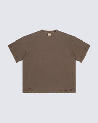 Street Fashion Distressed Short Boxy Tee