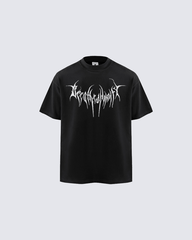 Black Graphic T-shirt with Abstract Print