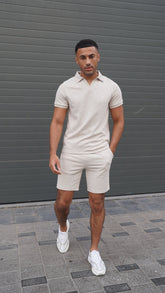 Capo Jersey Slub Shorts - Stone Grey