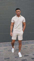 Capo Jersey Slub Shorts - Stone Grey