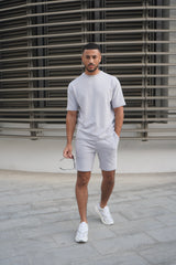 Capo Textured Co-ord Shorts - Slate Blue