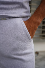 Capo Textured Co-ord Shorts - Slate Blue