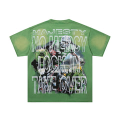 Majestik “Badnews / Own The Field” Vintage Wash Tee(Green)