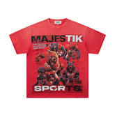 Majestik “Football Bears” Sports Vintage Tee(Red)