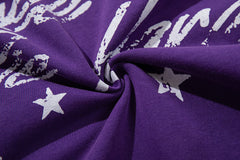 Majestik “Sound League & Sports” Special Edition Rhinestone Vintage Tee(Purple)