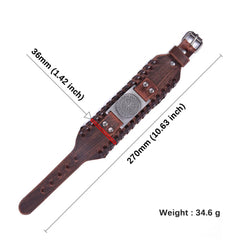 Nordic Compass Leather Bracelet