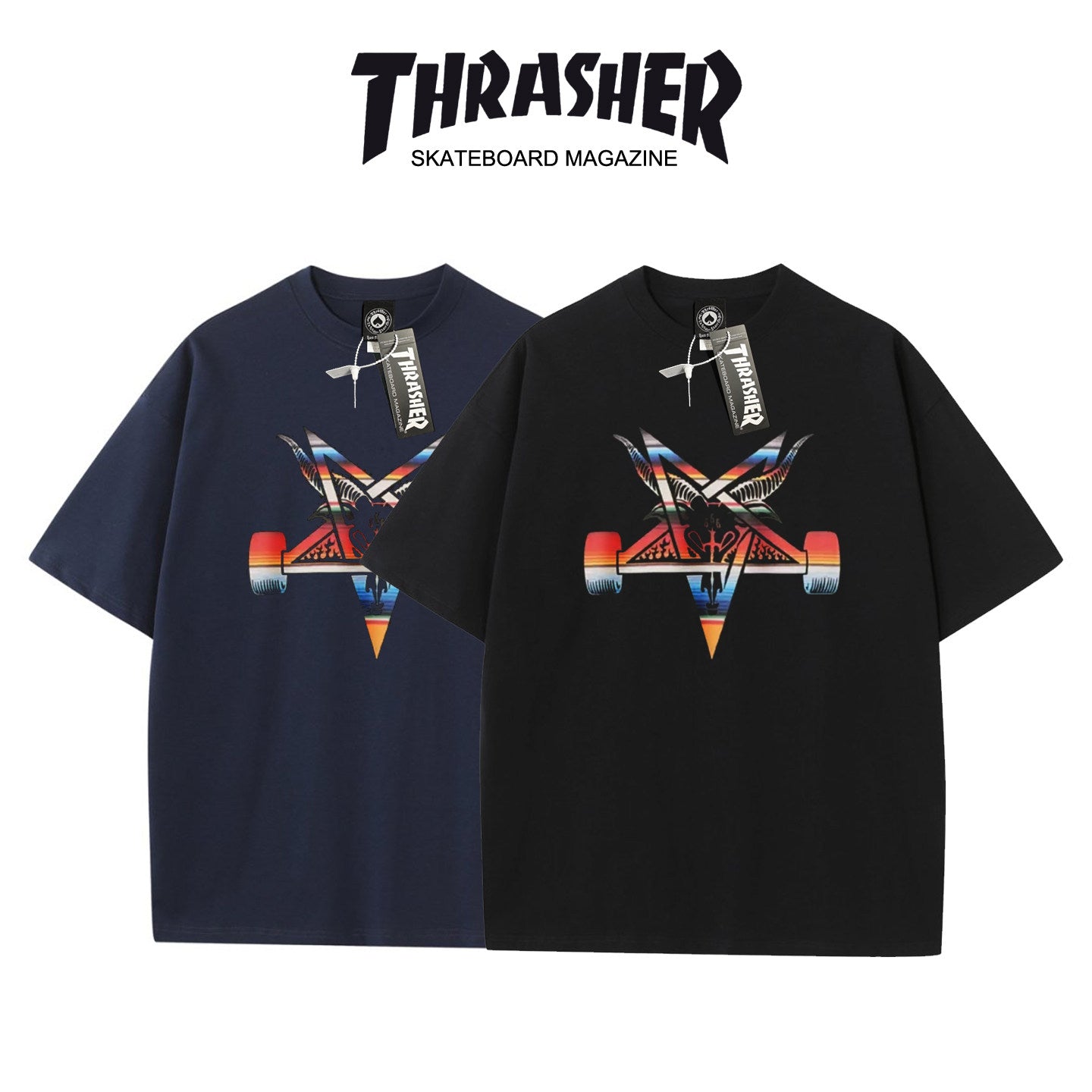 Thrasher Skate Ramp Print Black Loose Fit Short Sleeve T-Shirt | Street Skatewear Graphic Tee.