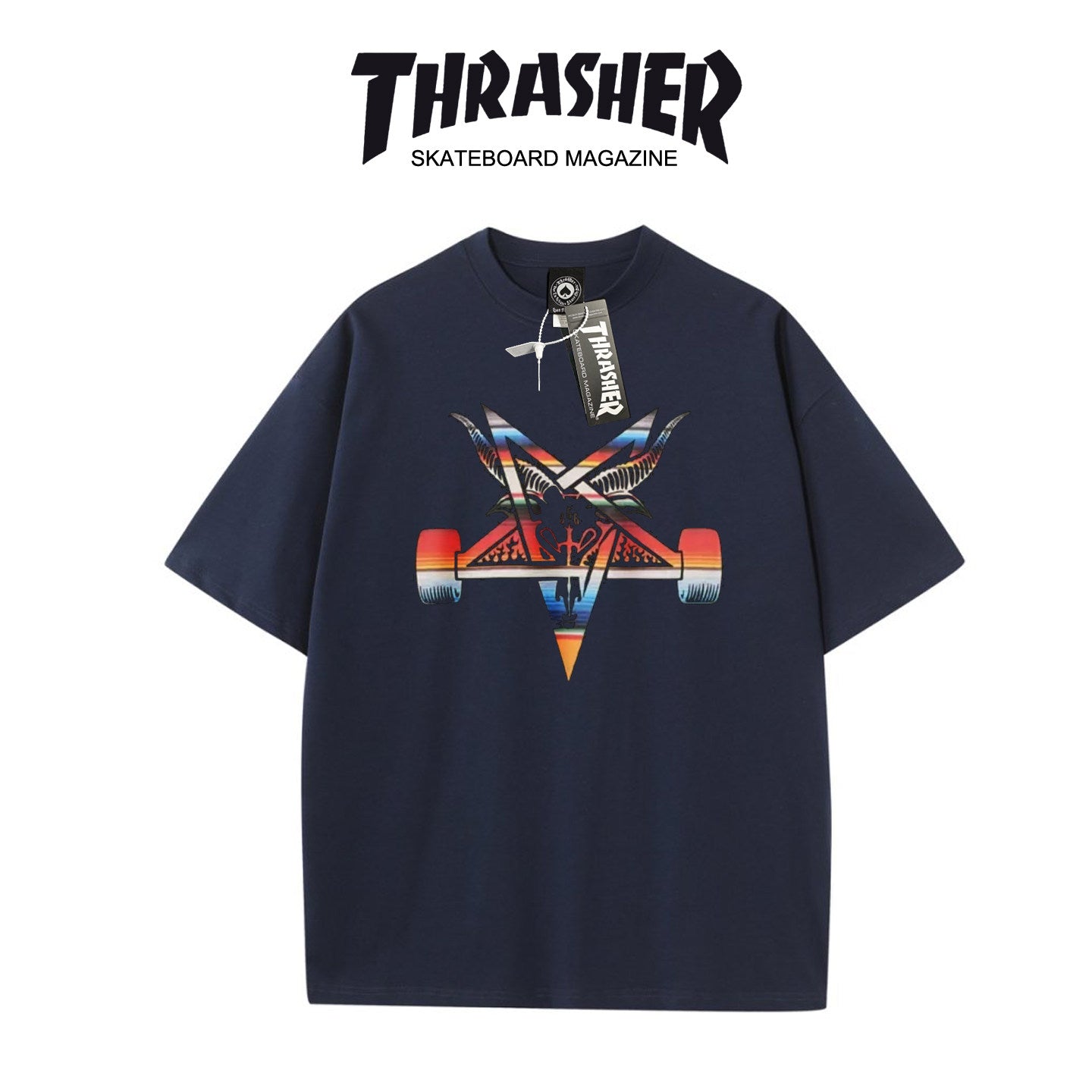 Thrasher Skate Ramp Print Black Loose Fit Short Sleeve T-Shirt | Street Skatewear Graphic Tee.