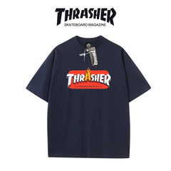 Thrasher Flame Logo Oversized Cotton T-Shirt.