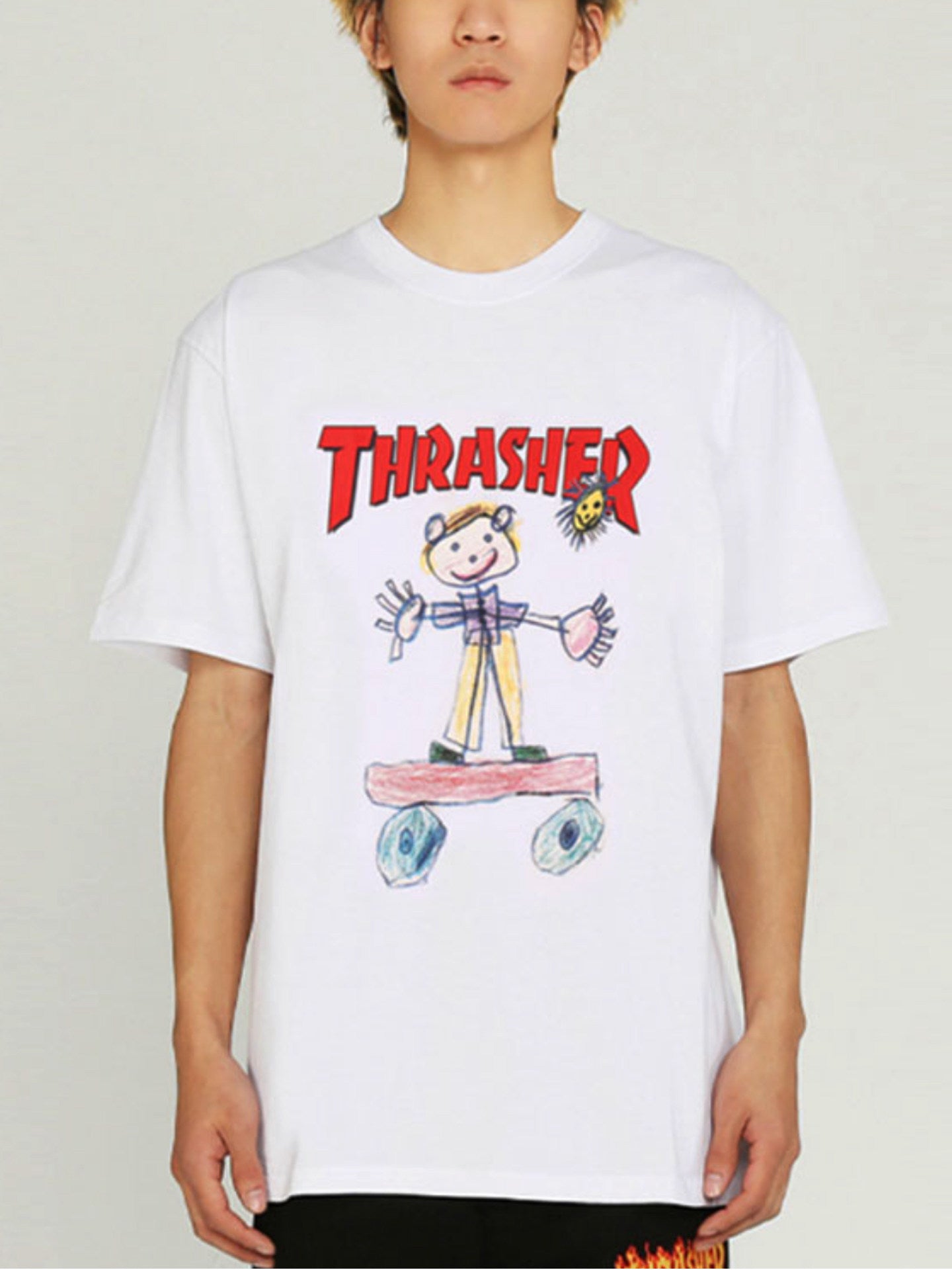 Thrasher Skateboard Logo Printed Loose Comfortable Summer T-Shirt.