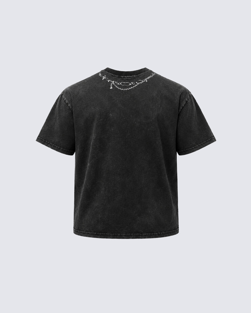 Distressed Graphic Chain Print T-shirt