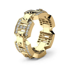 Women's & Men's Ornament Creative Style Gold-plated Diamond Fashion Rings