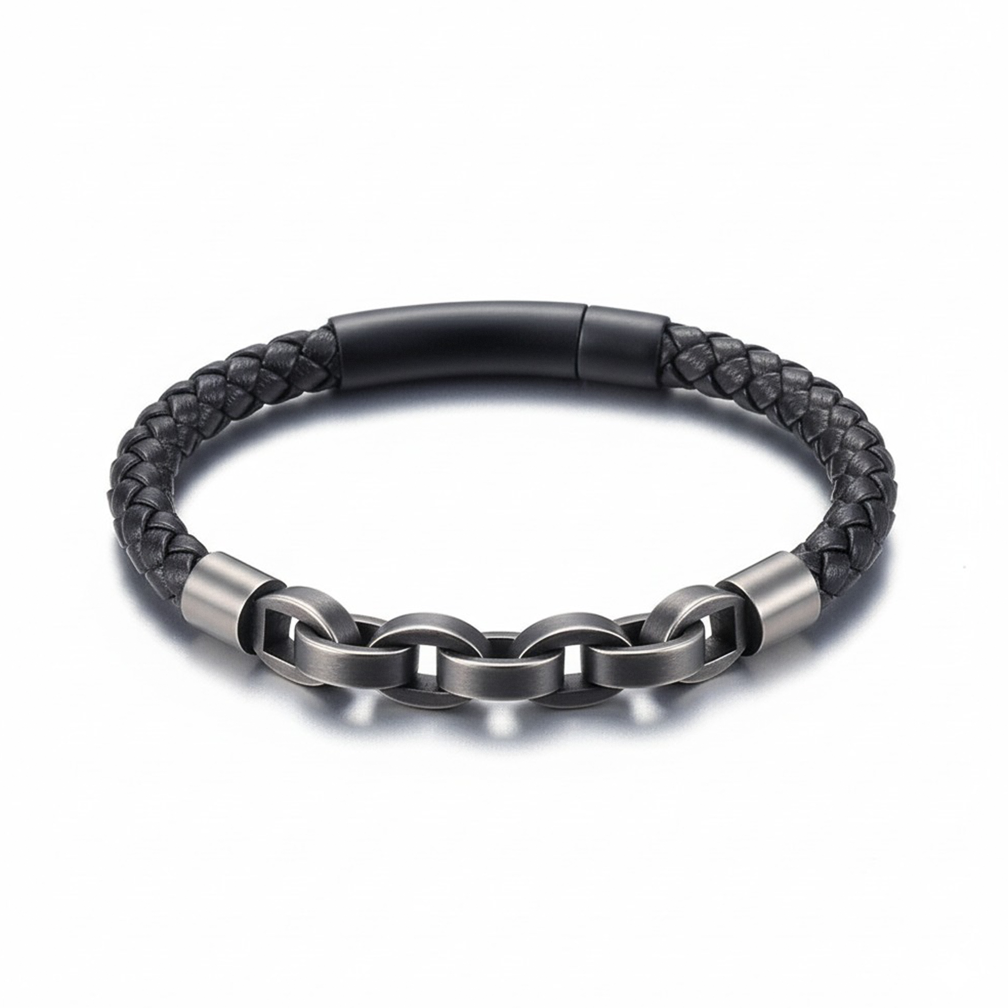 Viking Chain & Leather Bracelet