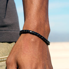 Black Diamond Tennis Chain Bracelet in Black - 3mm