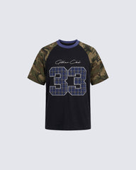 Vintage Camo Raglan T-Shirt New