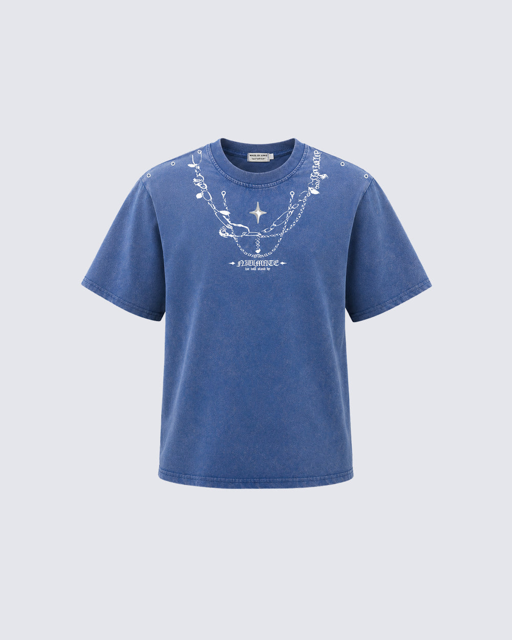 Distressed Graphic Chain Print T-shirt