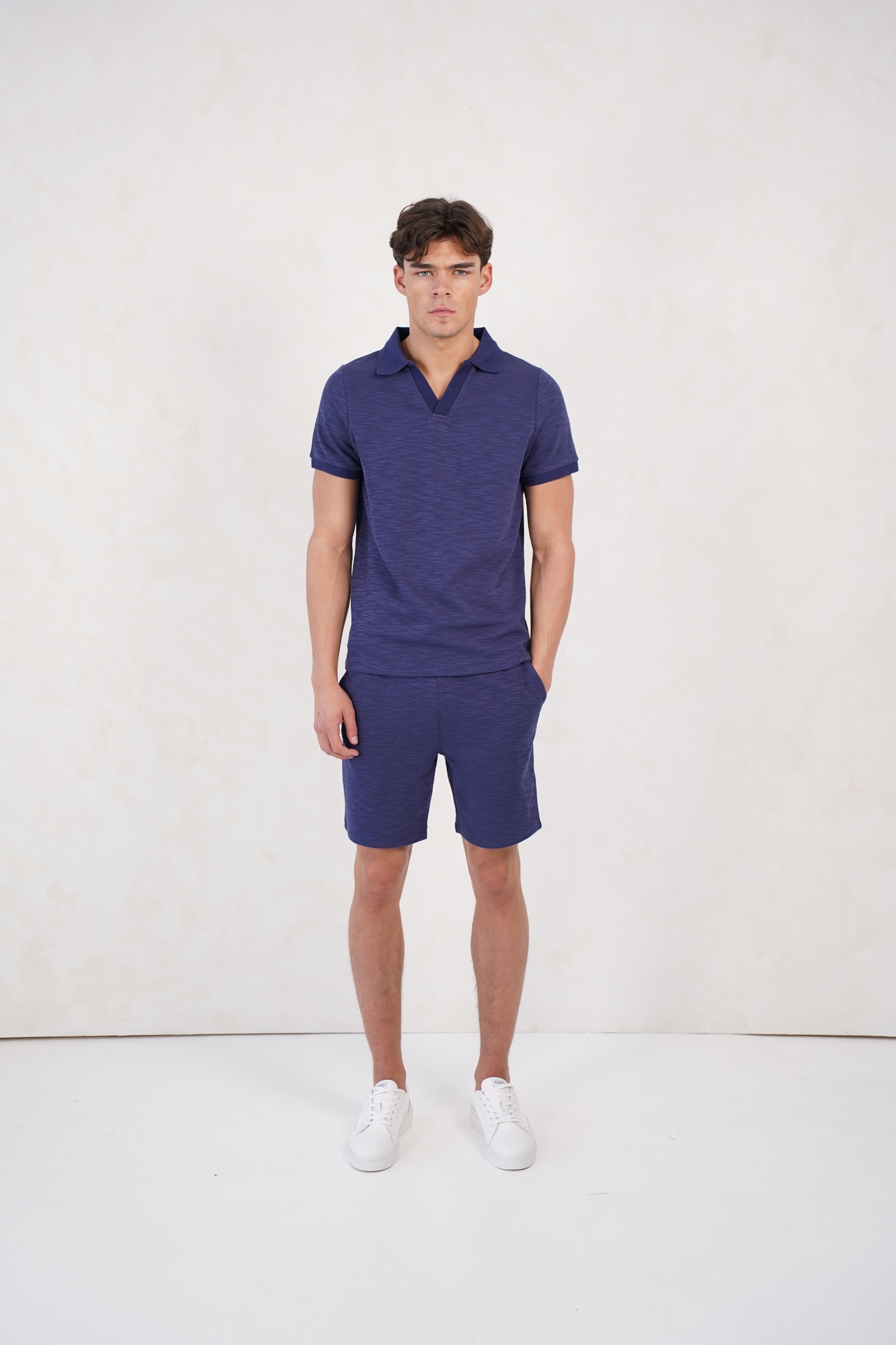 Capo Jersey Slub Shorts - Navy