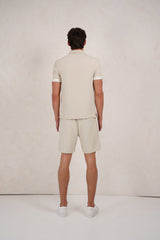 Capo Textured Tape Shorts - Light Beige