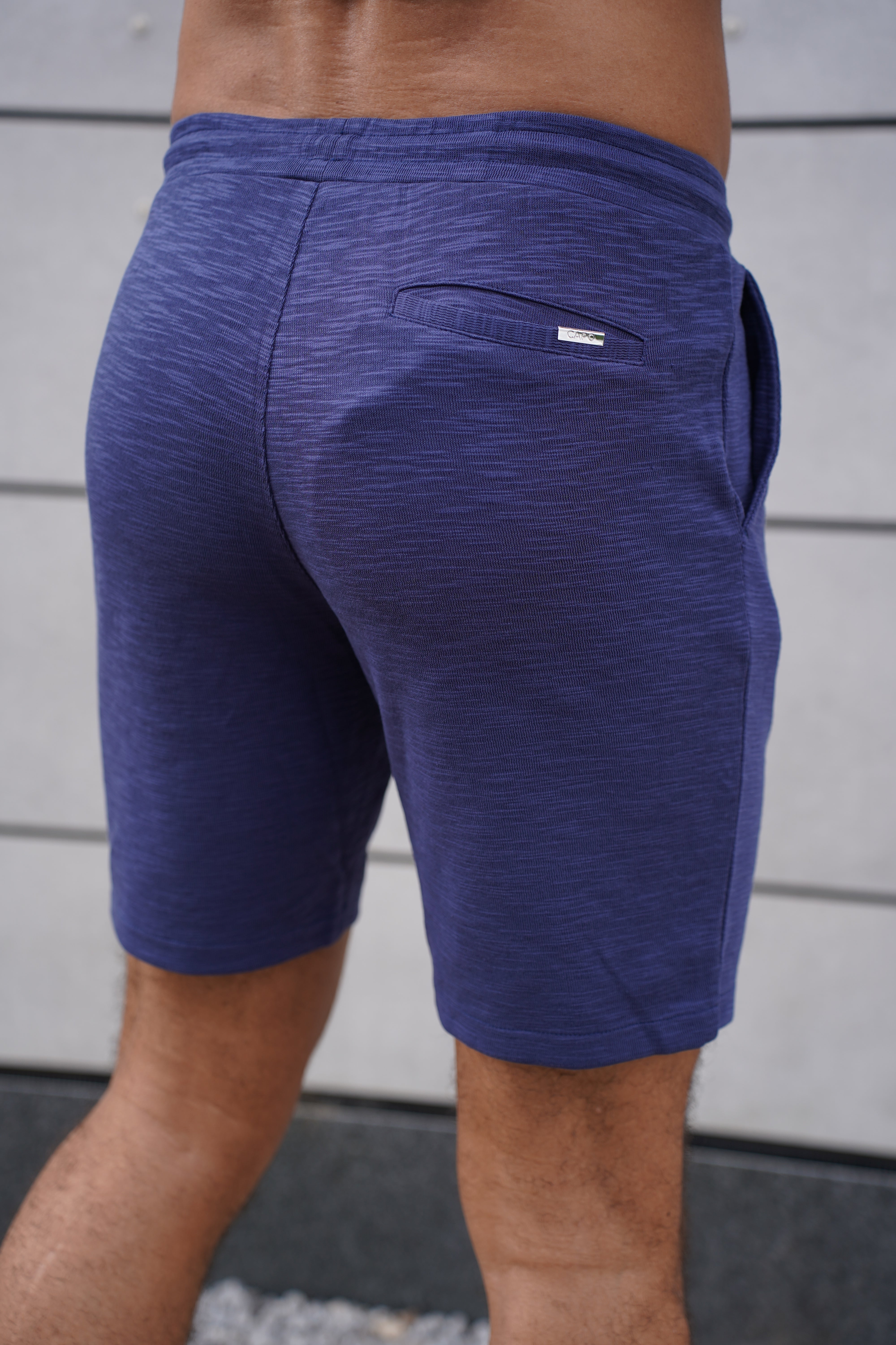 Capo Jersey Slub Shorts - Navy