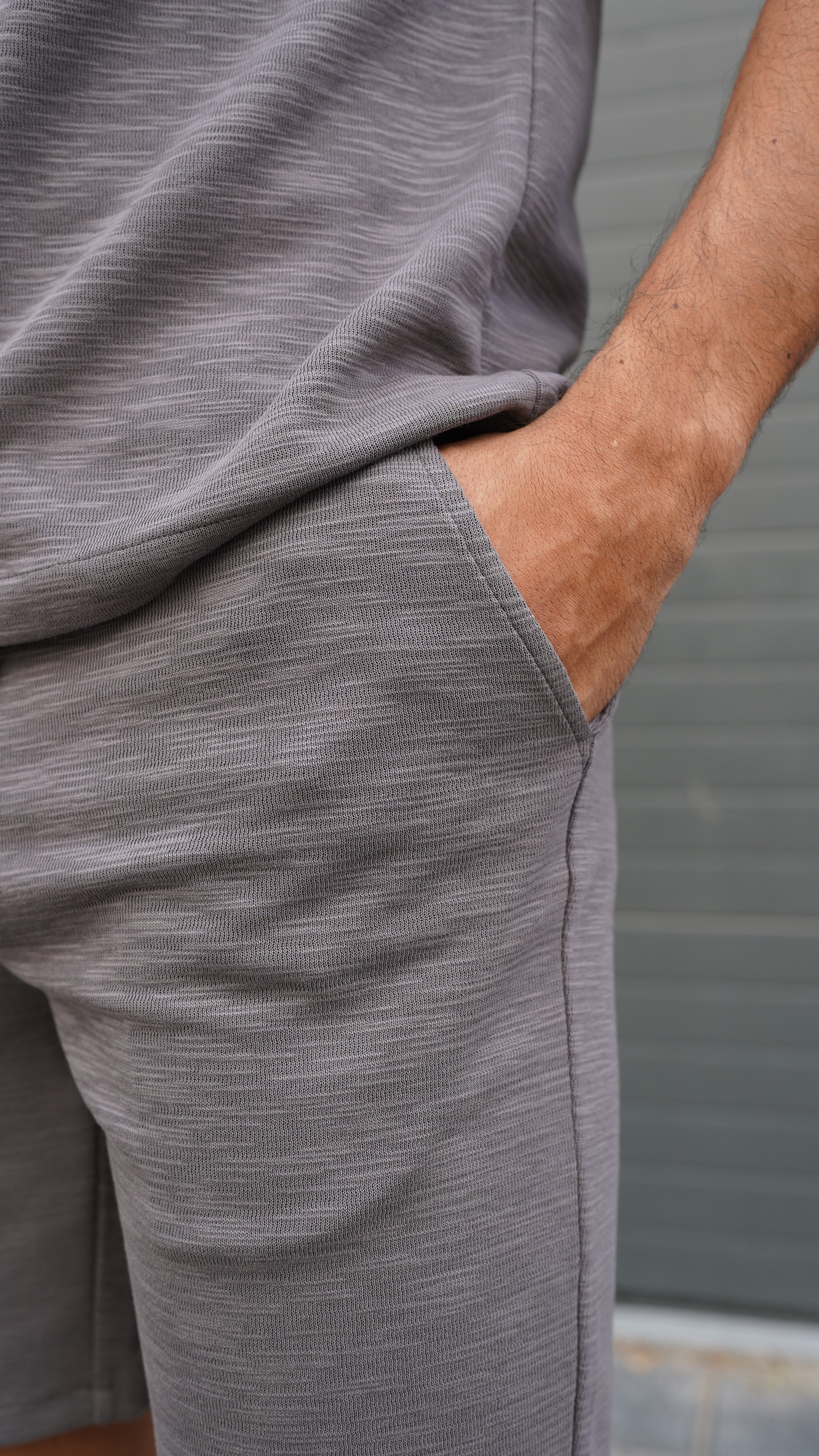 Capo Jersey Slub Shorts - Charcoal