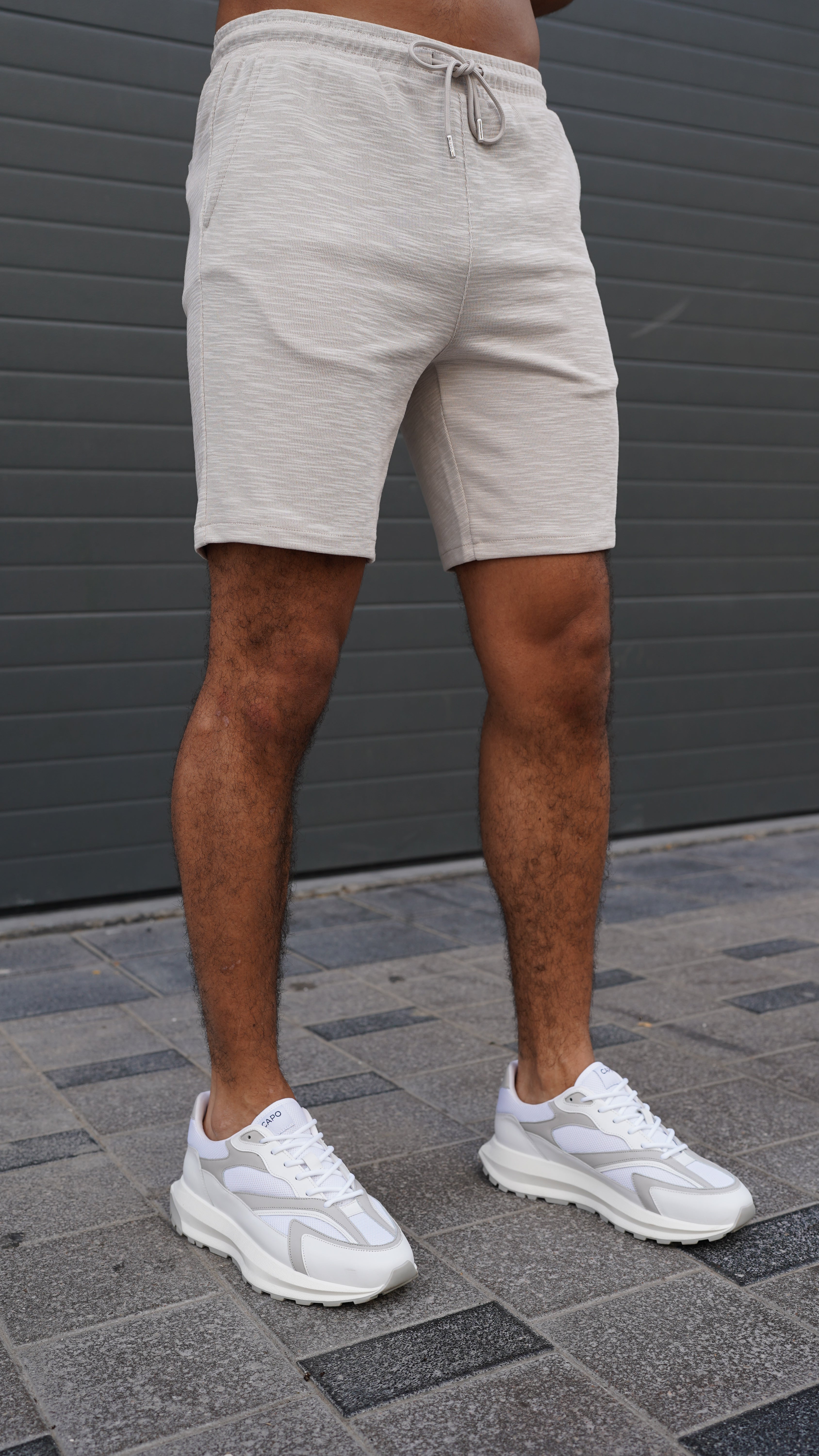 Capo Jersey Slub Shorts - Stone Grey