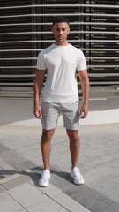 Capo Utility Cotton Cargo Shorts - Light Grey