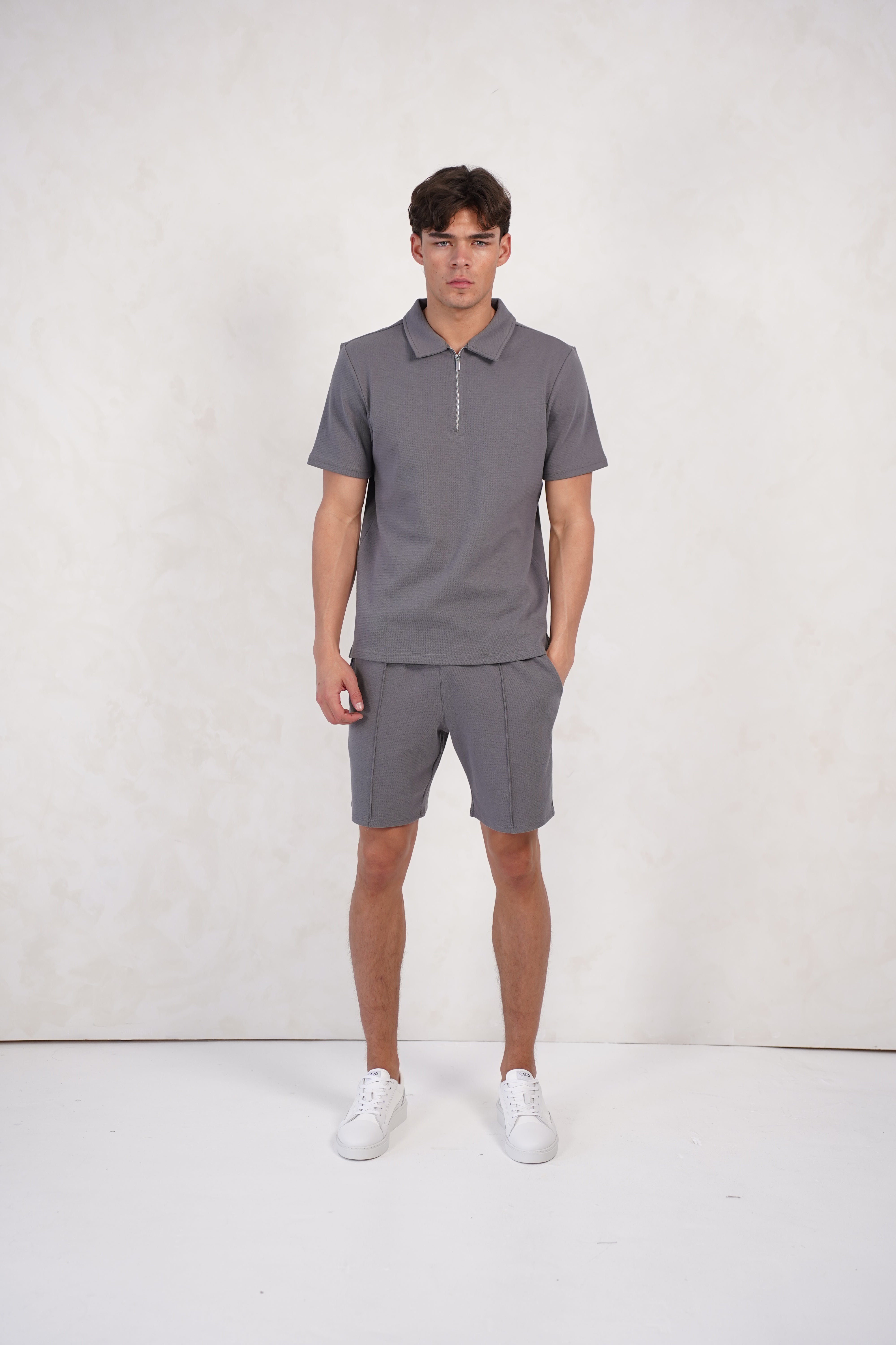 Capo Textured Shorts - Grey