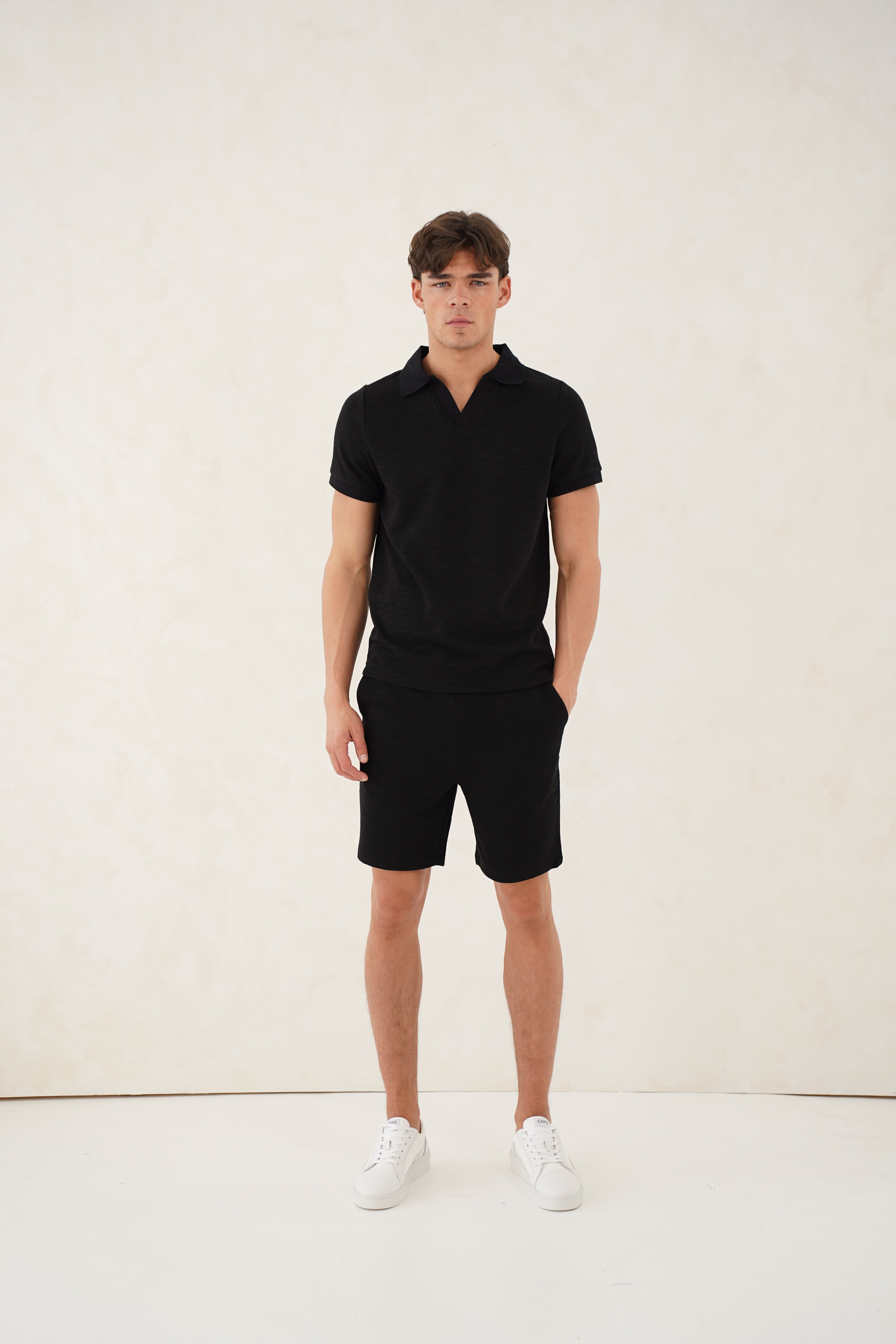 Capo Jersey Slub Shorts - Black