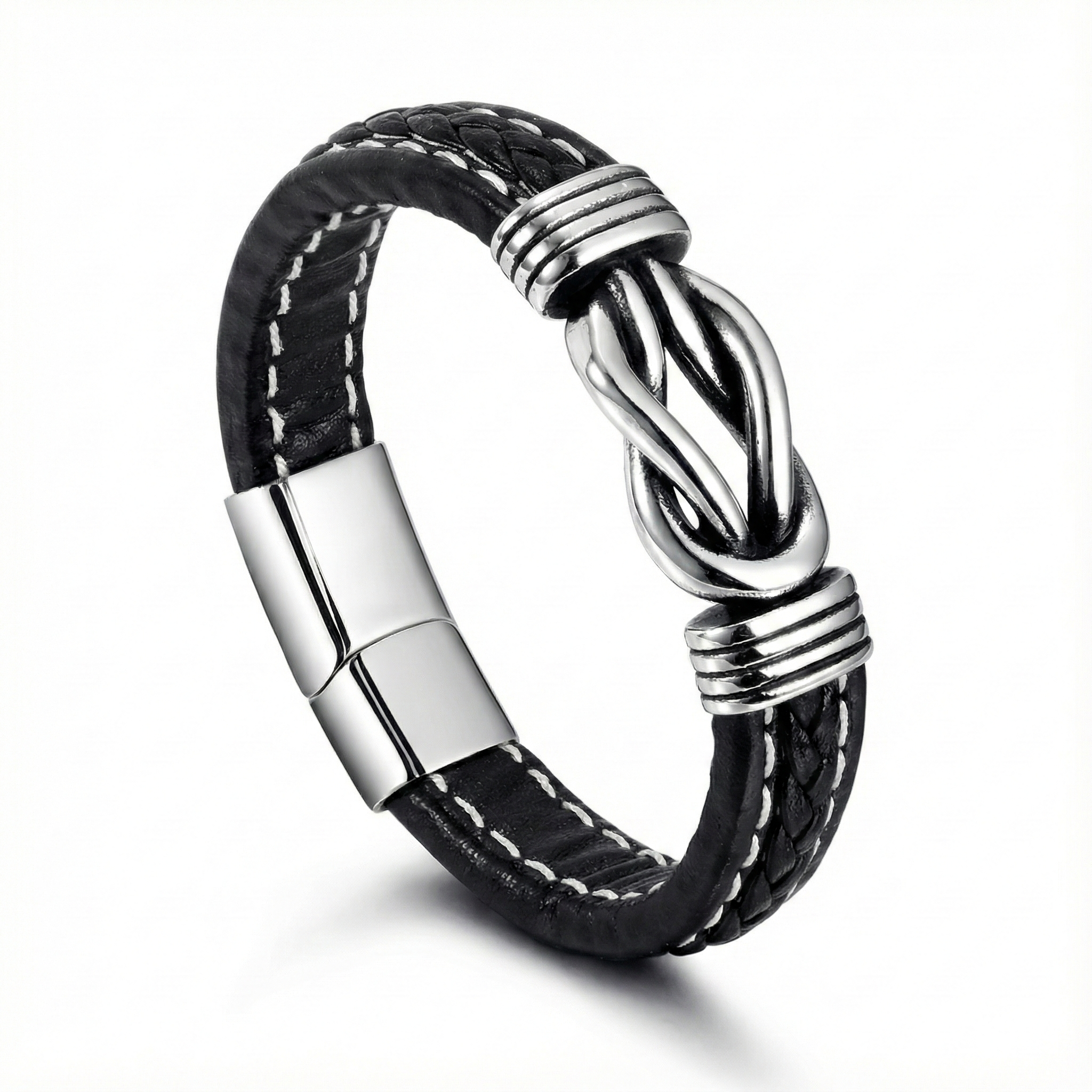 Einar Leather & Steel Bracelet