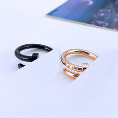 High-grade Light Luxury Nail Titanium Steel Couple Rings