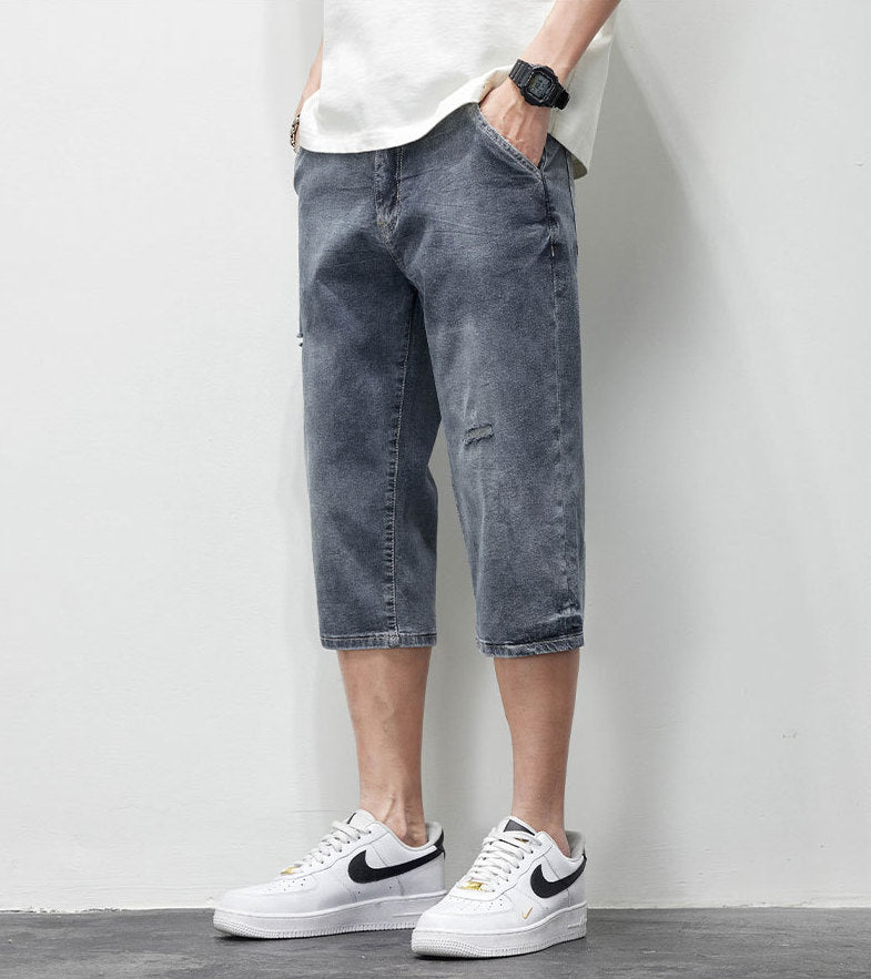 Diego Ripped Capri Shorts