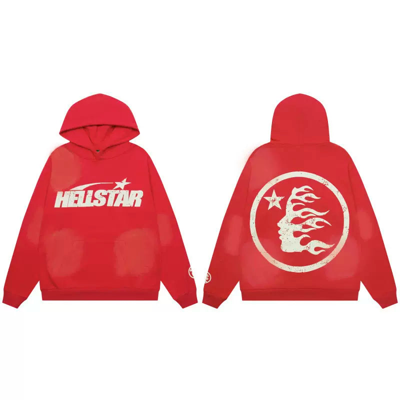 Hellstar American High Street Retro Loose Water Washed Vintage Men's and Women's VTG Hoodies Hoodies Hoodies Ins (2)