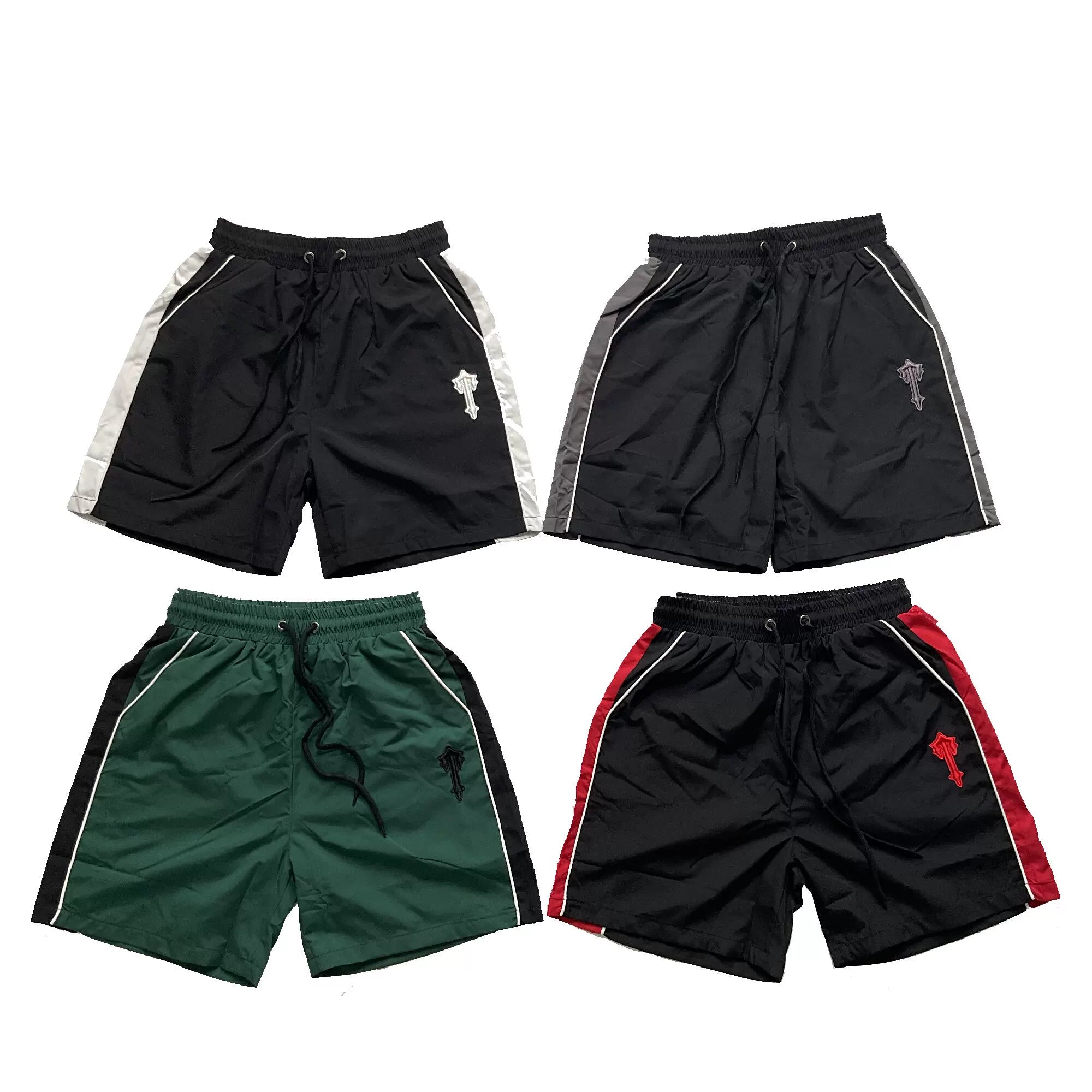 American High Street Trapstar Summer 3D Embroidery Casual Loose Color blocked Trendy Shorts Sport Couple Same Style (2)