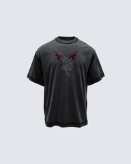 Gothic Angel Graphic Oversized T-shirt
